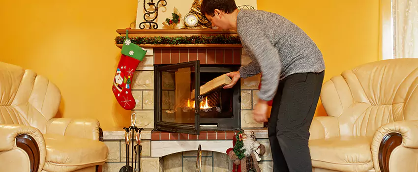 Rusted Metal Fireplace Restoration in Brea, California